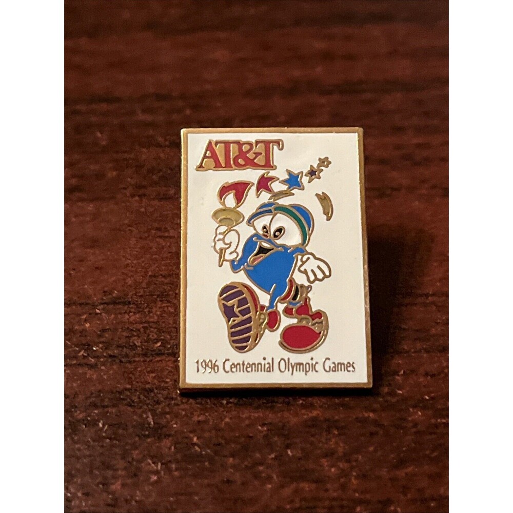 1996 Atlanta Olympics AT&T Phone Company Sponsor Izzy Mascot Lapel Hat‎ Pin